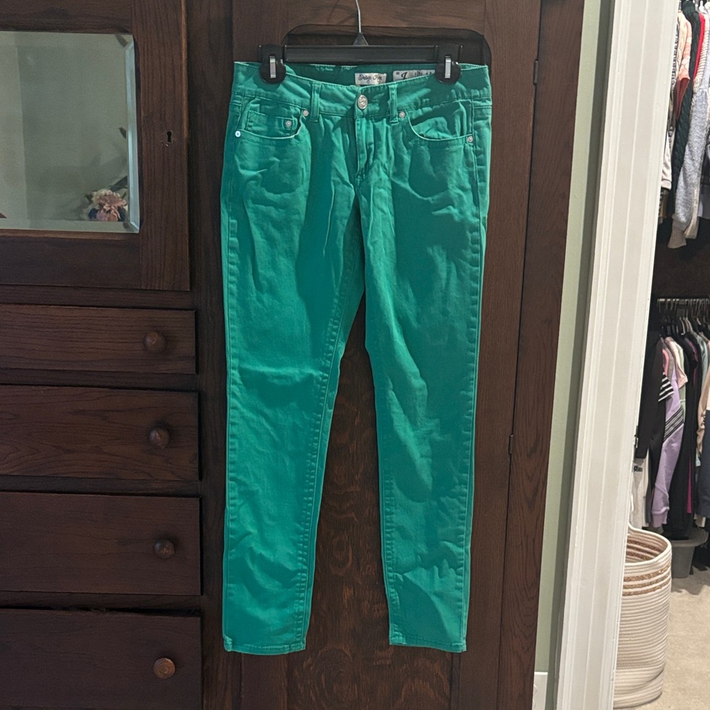 Indigo Rein Vibrant Green Skinny Jeans